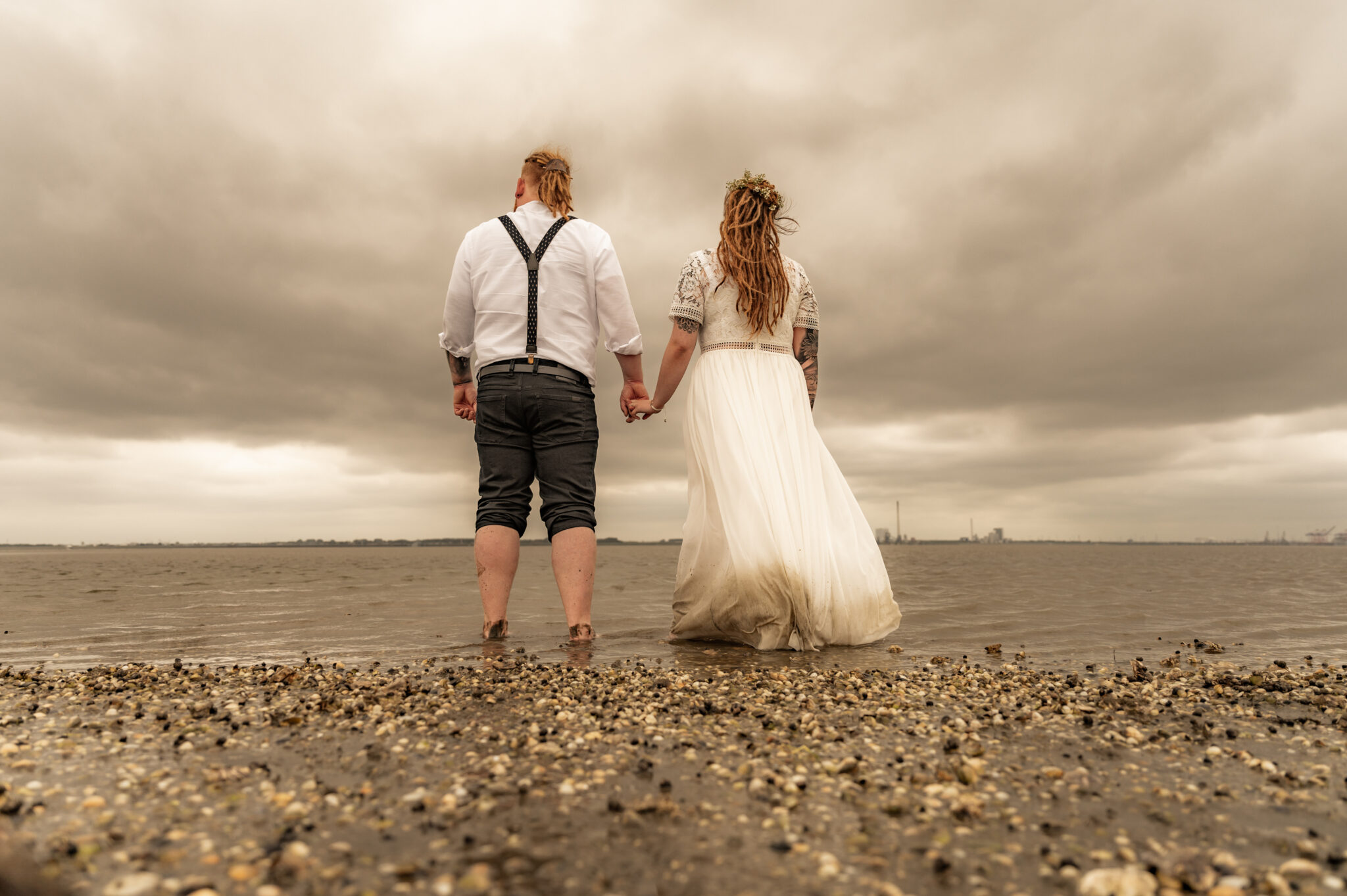 Hochzeitsfotograf in Dangast - Denise und Jan - Brautpaarshooting am Meer